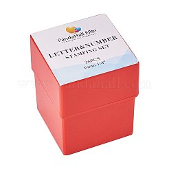 鉄シールスタンプ  文字a〜z入り  番号0~8とアンパサンド＆  ブラック  63x8mm  文字と数字：6mm&nbsp;AJEW-PH0002-02B