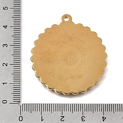 304ステンレススチールエナメルペンダント  花のチャーム  ゴールドカラー  ピンク  42x38x3.5mm  穴：2mm&nbsp;LS-STAS-E520-02A-G