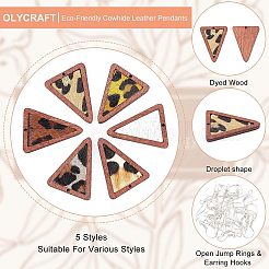 12Pcs 6 Style Eco-Friendly Cowhide Leather Pendants&nbsp;FIND-OC0001-92