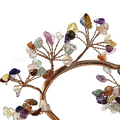 Chakra Natural Mixed Stone Chips Love Heart Tree Decorations&nbsp;DJEW-P017-B05