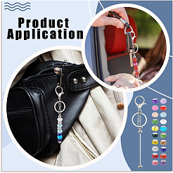 Polymer Clay Rhinestone European Rondelle Beadable Keychain&nbsp;KEYC-PH01611