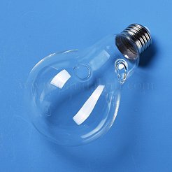 クリエイティブなプラスチック製の電球の形をした花瓶  透明  138x77mm  穴：3と13~15mm&nbsp;HJEW-WH0008-41