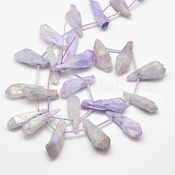 Electroplate Gemstone Natural Quartz Crystal Beads Strands&nbsp;G-L135-11