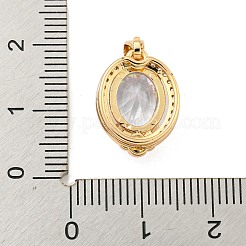Brass Micro Pave Clear Cubic Zirconia Pendants&nbsp;KK-P263-22KCG-05