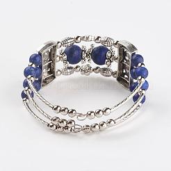 Three Loops Tibetan Style Alloy Wrap Bracelets&nbsp;BJEW-JB03324-02