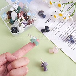 天然石ソーダライトペンダント  銅線と  キノコ  30x15x16mm  穴：5mm&nbsp;PALLOY-SW0004-10