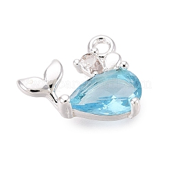 Brass Micro Pave Cubic Zirconia Charms&nbsp;KK-N288-15S
