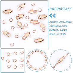 12Pcs Ion Plating(IP) 304 Stainless Steel Lobster Claw Clasps&nbsp;STAS-UN0040-74