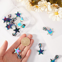 12個 #5 合金ジッパースライダー  ジッププルヘッド  スター  虹色  3.5cm&nbsp;FIND-GF0006-29B