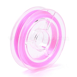 平らな日本の水晶弾性ストレッチスレッド  ブレスレット用ジェムストーンジュエリービーズクラフト作り  ショッキングピンク  0.38mm  約10.93ヤード（10m）/ロール&nbsp;EW-Z001-C10