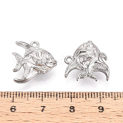 304ステンレスペンダント  魚  片穴パーツ用  ステンレス鋼色  16x16x5.5mm  穴：1.4mm  0.9mmのラインストーンに適する&nbsp;STAS-N114-34P
