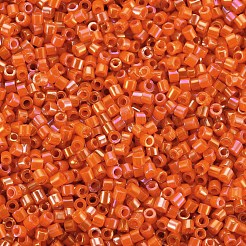 ガラスシリンダービーズ  シードビーズ  不透明な色の虹  丸い穴  ダークオレンジ  1.5~2x1~2mm  穴：0.8mm  約8000個/袋  約1ポンド/バッグ&nbsp;SEED-S047-M-002