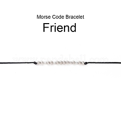 Unisex Adjustable Morse Code Bracelets&nbsp;BJEW-JB05011-02