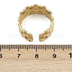 304ステンレススチールカフリング  イオンプレーティング（ip）  18KGP本金メッキ  9mm&nbsp;RJEW-D332-012M-G