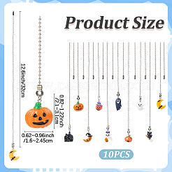 10Pcs 10 Styles Halloween Resin Charms Ceiling Fan Pull Chain Extenders&nbsp;HJEW-CP00020