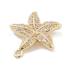 Brass Pave Clear Cubic Zirconia Pendants&nbsp;KK-Z061-09G-01