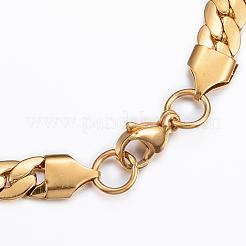304ステンレススチールチェーンネックレス  カニカン付き  ゴールドカラー  24.8インチ（63cm）  7.5x2mm&nbsp;NJEW-H445-25G