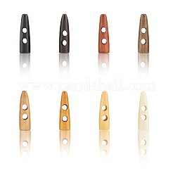 48Pcs 8 Colors 2-Hole Wood Buttons&nbsp;WOOD-GF0002-35A