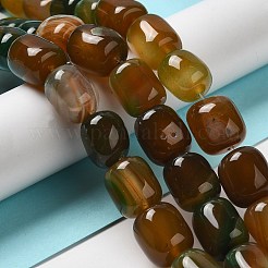 天然石瑪瑙ビーズ連売り  染め＆加熱  コラム  ダークチソウ  15~16x11.5~13x11~13mm  穴：1.6mm  約12個/連  7.17~7.28''（18.2~18.5センチメートル）&nbsp;G-H295-F01-09