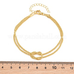 Brass Chain Knot 2-Strand Bracelets for Women&nbsp;KK-CBA68DA-17A-G