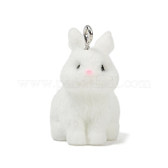 Animal Theme Flocky Opaque Resin Pendants&nbsp;RESI-H042-01P-04