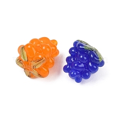 手作りランプワークビーズ  ブドウ  ミックスカラー  11.5~12.5x10.5~12.5mm  穴：1.4~1.6mm&nbsp;LAMP-F042-05