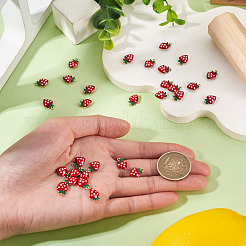 304ステンレススチールペンダント30個  イチゴのチャーム  エナメル  ゴールドカラー  レッド  11.5x8x3mm  穴：1.2mm&nbsp;STAS-TA0006-16