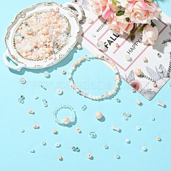 ベーキングペイント ガラスシードビーズ 50g  ジュエリー作りのための  混合図形  桃パフ  1.8~9.2x2.2~9.2x3.5~9.2mm  穴：0.7~2.5mm&nbsp;GLAA-SZ0002-10B