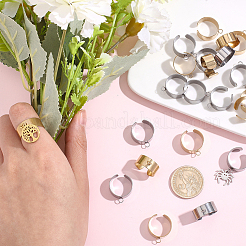 24Pcs 2 Colors 304 Stainless Steel Finger Ring Settings&nbsp;STAS-BBC0010-09D