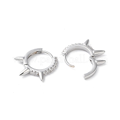 Brass Micro Pave Cubic Zirconia Hoop Earrings&nbsp;EJEW-P259-14P