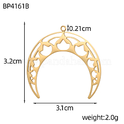 Hollow 304 Stainless Steel Pendants&nbsp;STAS-OY012-20G