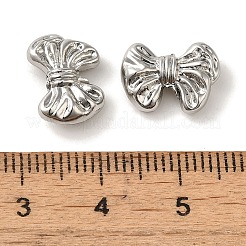 めっき合金ビーズラック  カドミウムフリー＆ニッケルフリー＆鉛フリー  蝶結び  プラチナ  9.5x13x4.5mm  穴：1.6mm&nbsp;PALLOY-P304-37P