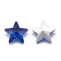 ポイントガラスラインストーンカボション  バックメッキ  多面カット  スター  サファイア  9.5x10x5mm&nbsp;RGLA-T085-10mm-11