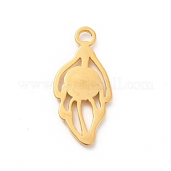 Ion Plating(IP) 304 Stainless Steel Pendant Cabochon Settings&nbsp;STAS-F282-13G