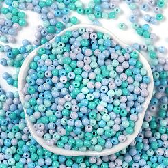 不透明なアクリルビーズ  ラウンド  ダークターコイズ  4mm  穴：1.2mm&nbsp;X1-OACR-H118-07B-04