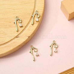 4Pcs Brass Micro Pave Cubic Zirconia Pendants&nbsp;KK-SZ0002-79A