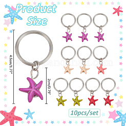 10Pcs Starfish Synthetic Turquoise Pendant Stitch Markers&nbsp;HJEW-NB00040