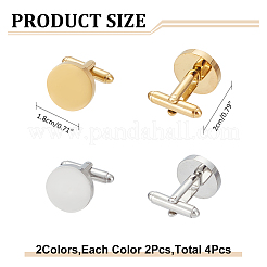4Pcs 2 Colors Stainless Steel Cuff Button&nbsp;STAS-WR0001-03
