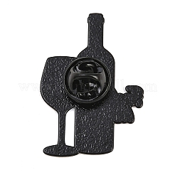 Red Wine with Feel with heart Enamel Brooches&nbsp;JEWB-I063-02EB-03