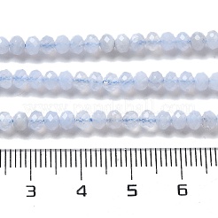 天然石ブルーレースアゲートビーズ連売り  多面カット  ロンデル  3.5~4x3~3.5mm  穴：0.6mm  約127~132個/連  15.35~15.75''（39~40センチメートル）&nbsp;G-G178-A01-01