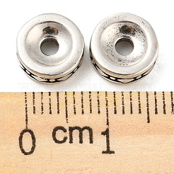 ラックメッキ環境にやさしい真鍮ビーズ  カドミウムフリー＆鉛フリー  コラム  アンティークシルバー  8.5x3mm  穴：2mm&nbsp;KK-M258-01AS