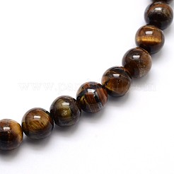 Natural Grade AB Tiger Eye Round Beads Strands&nbsp;G-O047-02-6mm