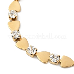 304 Stainless Steel Rhinestone Cup Chain Bracelets for Women&nbsp;BJEW-F488-26A-G