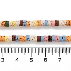 合成溶岩石染色ビーズ連売り  ディスク  ヒシビーズ  ミックスカラー  4x2~2.5mm  穴：0.7mm  約152個/連  15.12''（38.4センチメートル）&nbsp;G-H311-10-10
