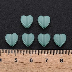 模造ゼリーアクリルビーズ  ハート  ミディアムアクアマリン  8x8.5x5.5mm  穴：2.5mm  約2030個/500g&nbsp;MACR-S373-95-EA02