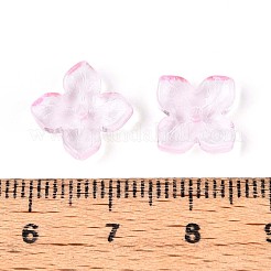 焼き絵用塗料、透明ガラスビーズキャップ  花  パールピンク  10x10x3.5~4mm  穴：1~1.4mm  約2080個/1000g&nbsp;DGLA-N014-03B