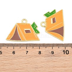 合金エナメルチャーム  テントチャーム  ゴールドカラー  ディープスカイブルー  19x27x1mm  穴：2mm&nbsp;AL-CBA6AEB-12G-01