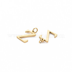 イオンプレーティング（IP）304ステンレススチールチャーム  丸カン付き  文字Z  14KGP本金メッキ  9x6x1mm  丸カン：3x0.5ミリ  2mm内径&nbsp;STAS-N097-155
