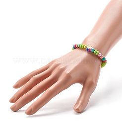 Natural Wood Round Beads Stretch Bracelets for Kid&nbsp;BJEW-JB06640
