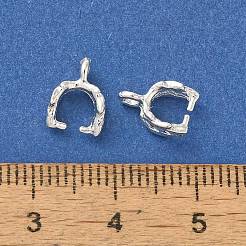 ラックメッキ合金チャーム  葉銅ピンチクリップ  銀  10x11.5x4mm  穴：1.5mm&nbsp;STAS-M016-06S